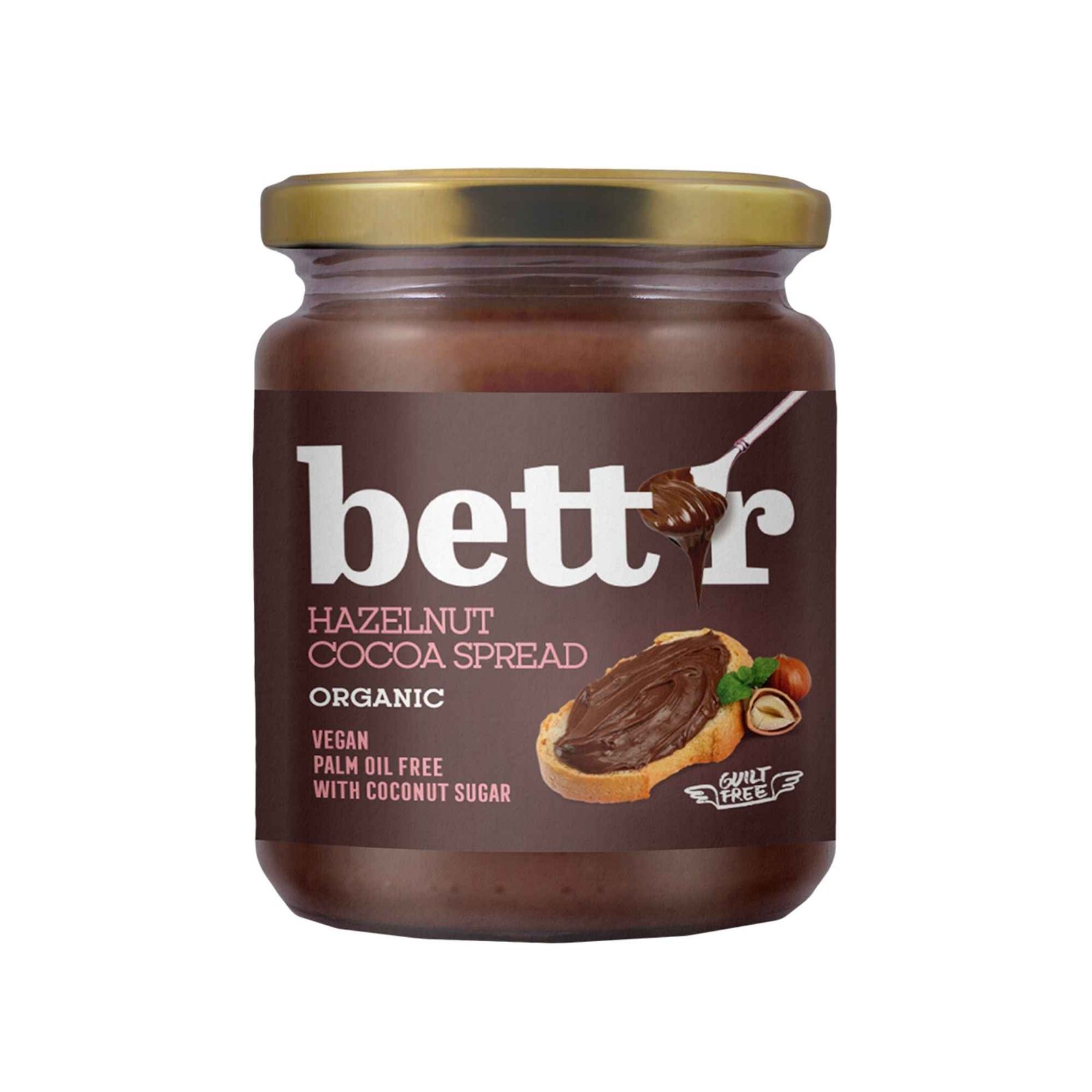 Bett'r Organic Hazelnut Cocoa Sprea with Coconut Sugar 250g Bett'r Organic Hazelnut Cocoa Spread 250g - Image 1