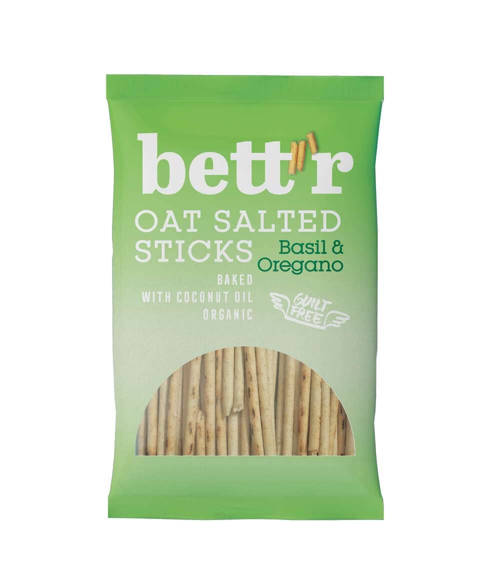 Bett'r Organic Oat Salted Sticks Basil & Oregano 50g