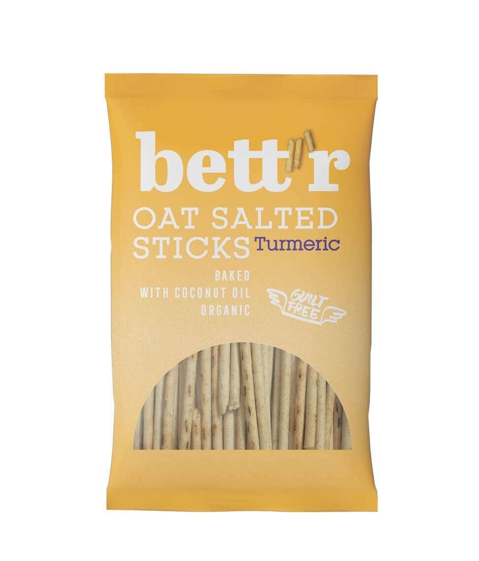 Bett'r Organic Oat Salted Sticks Tumeric 50g