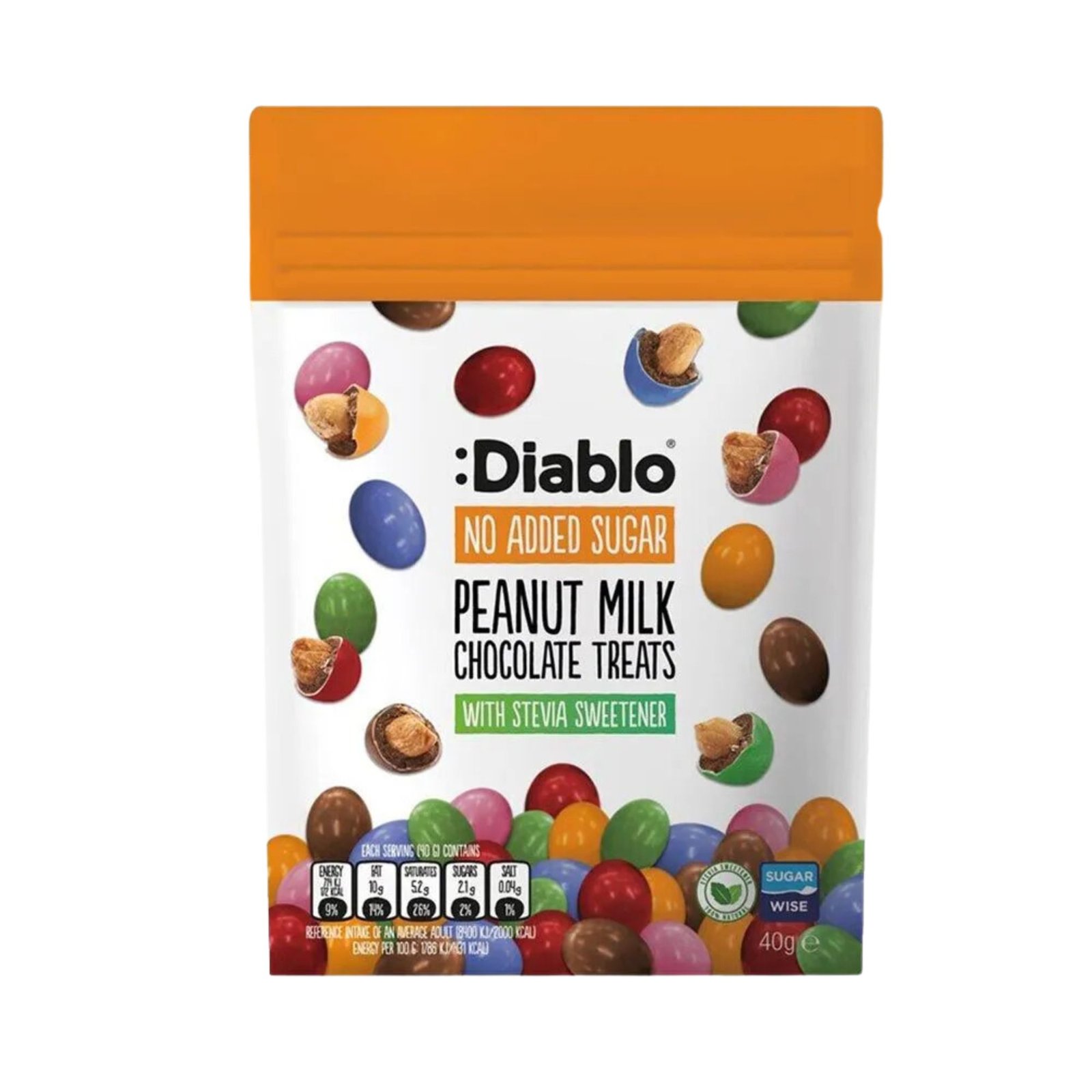 Diablo No Added Sugar Peanut Milk Chocolate Treats | 40g