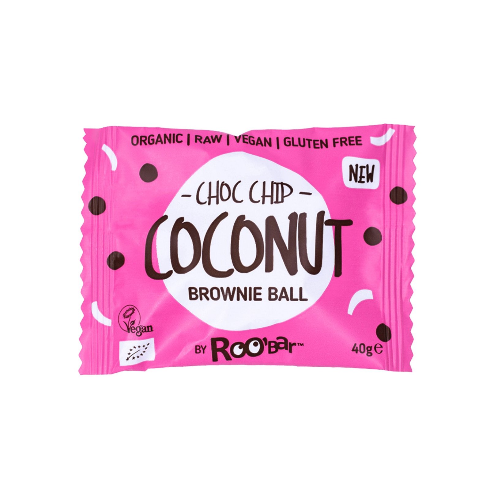 Roobar Organic Brownie Ball Coconut Chocolate Chip 40g