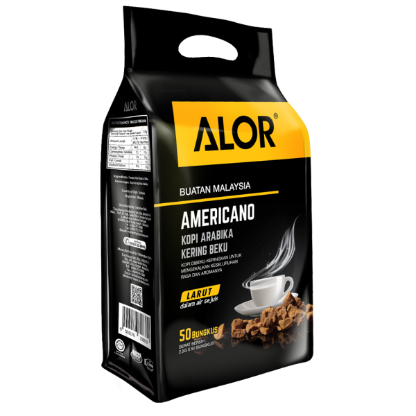 Tastiway_Alor_Freeze Dried coffee_Americano_Arabica_2.5gx50s_Outbag-R 2 _2_-600x600 Alor Americano Freeze Dried Arabica Coffee 2.5g x 50 sac - Image 1