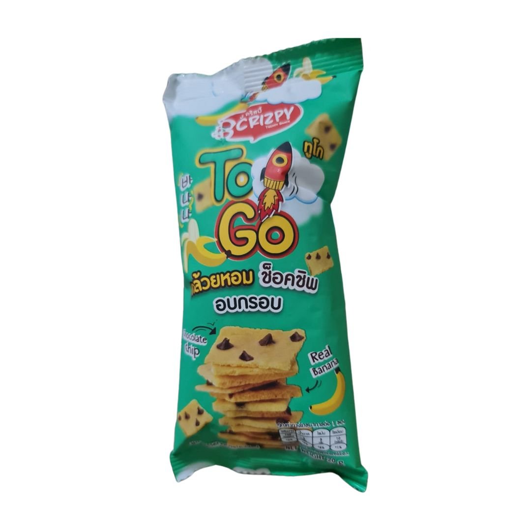 B CRIZPY TO GO, Crispy Brownie Banana Chocolate Chip - 20 g B CRIZPY TO GO Crispy Brownie Banana Chocolate Chip 20g - Image 1