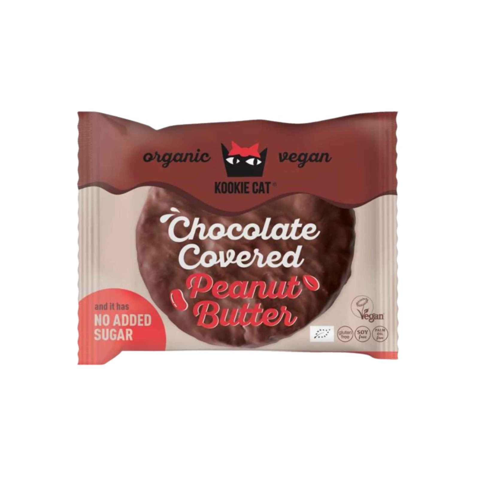 Kookie Cat Organic Chocolate Cookie with Peanut Butter (No Added Sugar) 50g Kookie Cat Organic Chocolate Cookie with Peanut Butter (No Added Sugar) 50g - Image 1