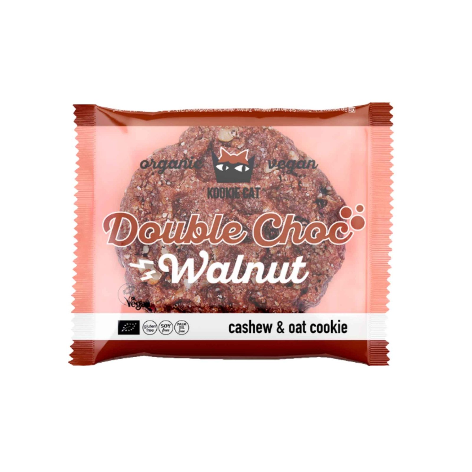 Kookie Cat Organic Double Choc & Walnuts Cookie 50g Kookie Cat Organic Double Choc & Walnuts Cookie 50g - Image 1
