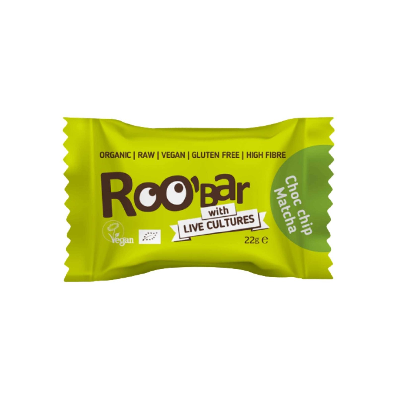 Roobar Choc Chip & Matcha Ball 22g Roobar Organic Choc Chip & Matcha Ball 22g - Image 1