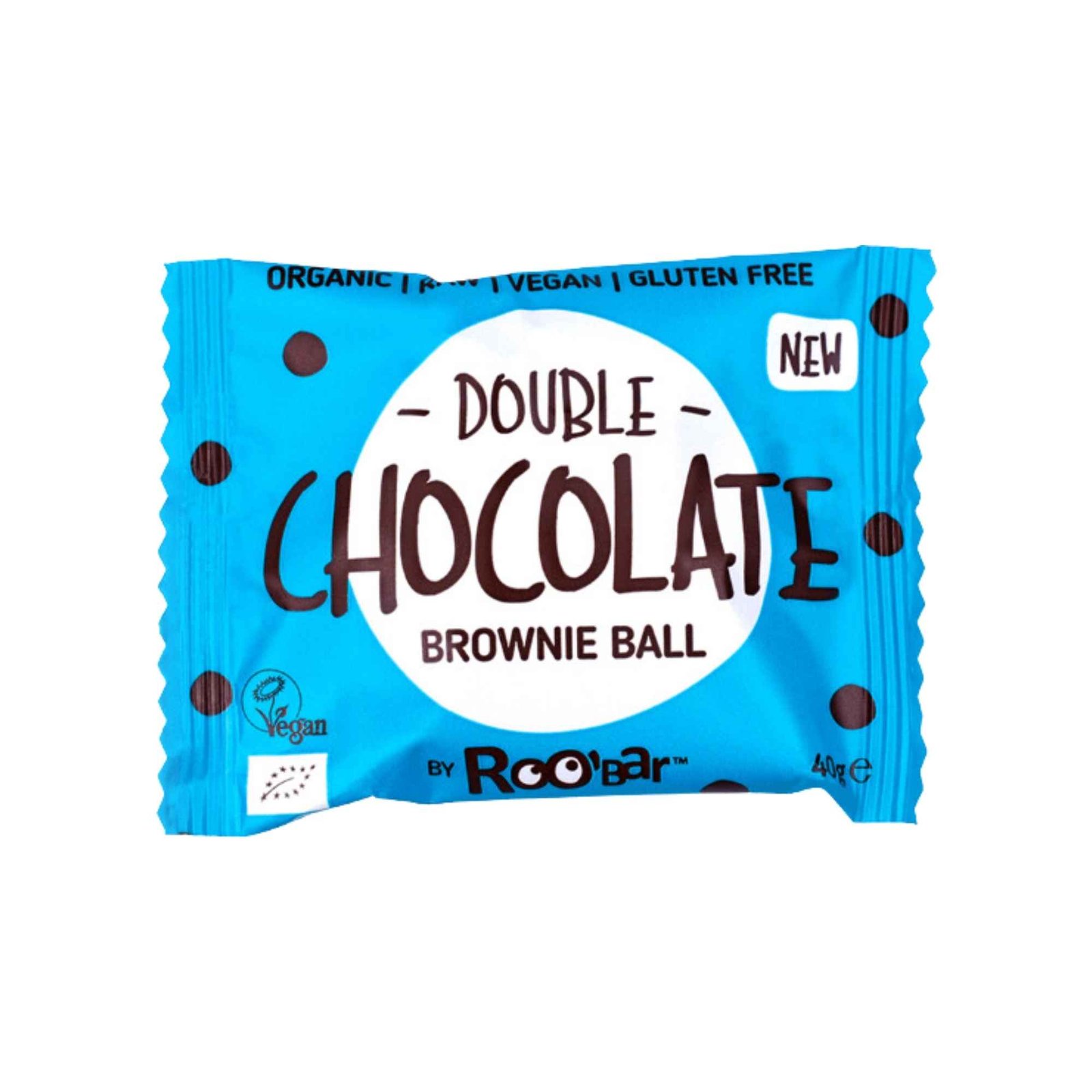 Roobar Organic Brownie Ball Double Chocolate 40g (1) Roobar Organic Brownie Ball Double Chocolate 40g - Image 1